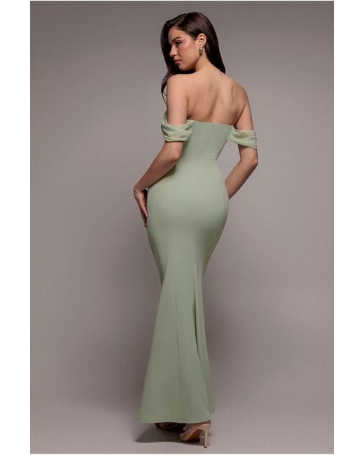 goddiva chiffon bardot cowl neck maxi dress Chiffon Bardot Cowl Neck Maxi Dress - Wine