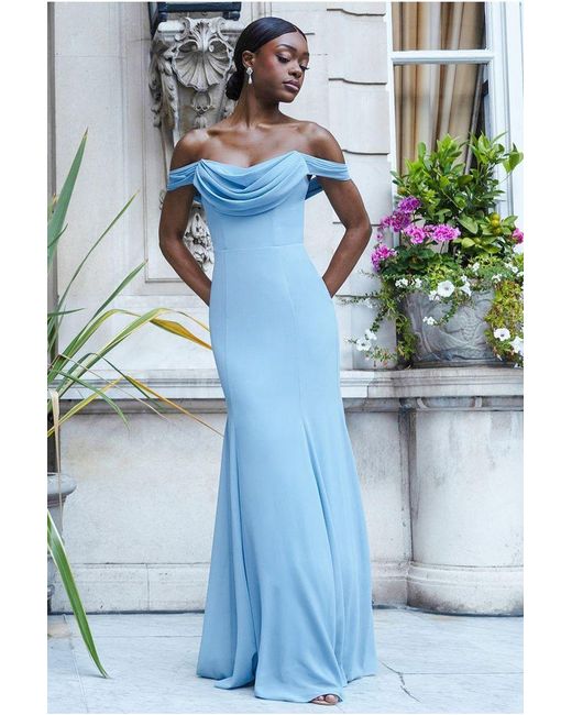 sachin and babi light blue dress Janie Square Neck Midi Dress with Chiffon Scarf Detail by Jewel Badgley  Mischka