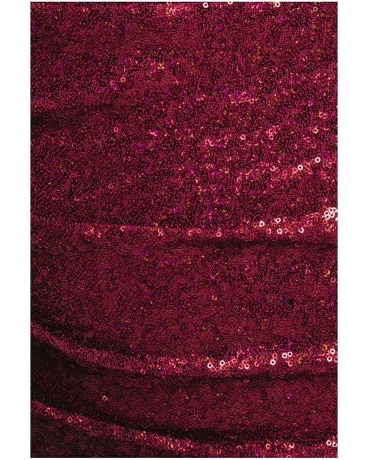 Goddiva Red One Shoulder Sequin Evening Maxi