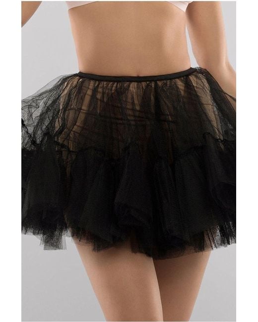 Goddiva Black Tulle Lining Mini Skirt
