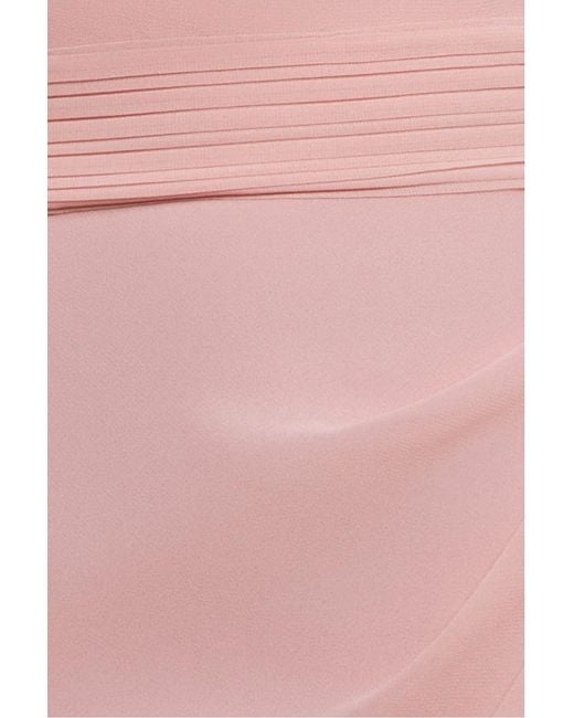 Goddiva Pink Halterneck Thigh Split Chiffon Maxi Dress