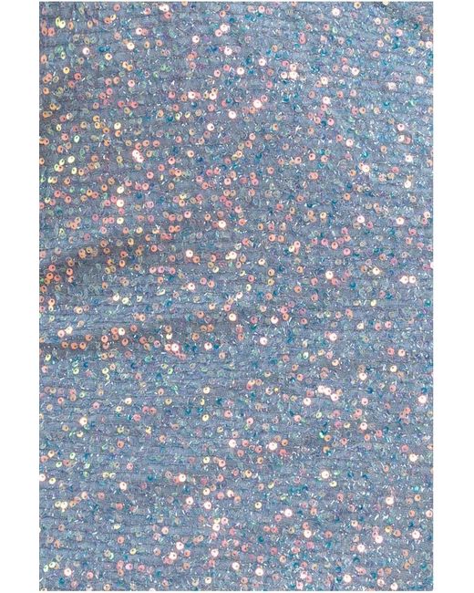 Goddiva Blue Sequin Cowl Neck Midi Dress