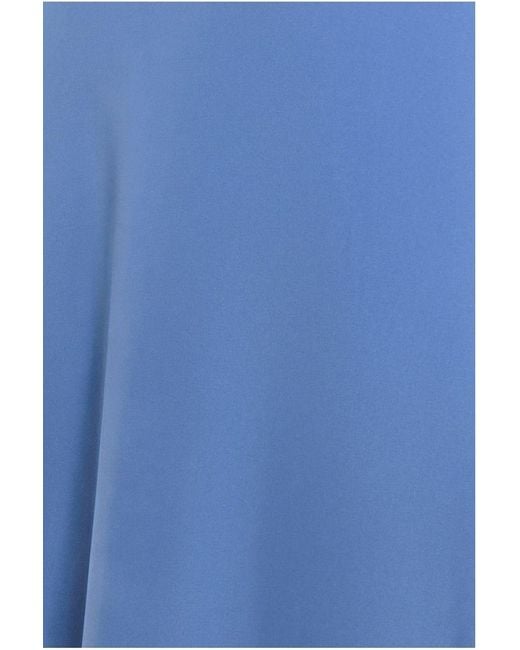 Goddiva Blue Diamante & Scalloped Lace Neck Maxi Dress
