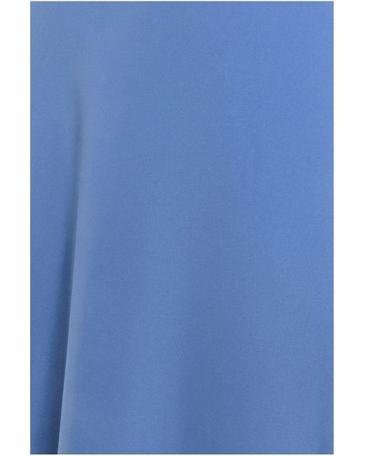 Goddiva Blue Diamante & Scalloped Lace Neck Maxi Dress