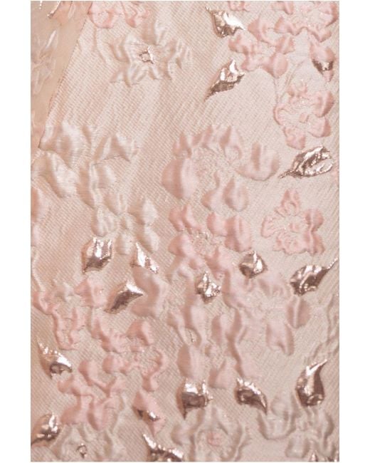Goddiva Natural Jacquard Sleeveless A-Line Mini Dress
