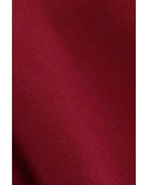 Goddiva Red Contrast Organza Frill Bow Back Halter Midi Dress