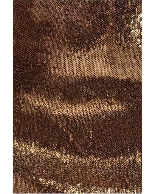 Goddiva Natural Liquid Sequin Midi With Corsage