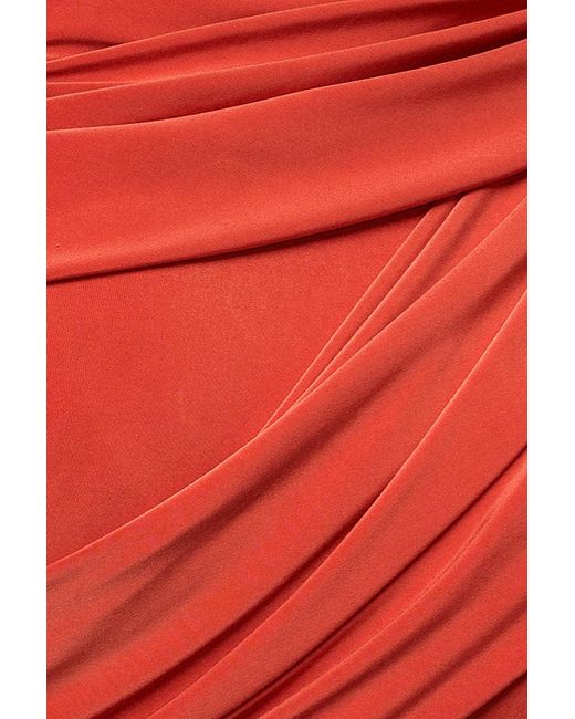Goddiva Off Shoulder Gathered Panel Soft Touch Maxi Dress