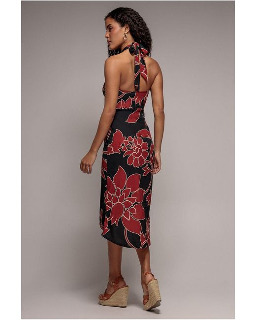 Goddiva Black Printed Crossover Midi