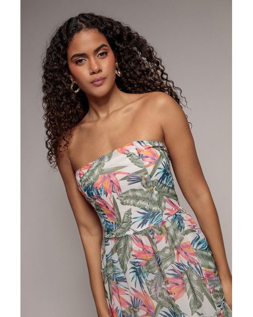 City Goddess Multicolor Bandeau Printed Maxi