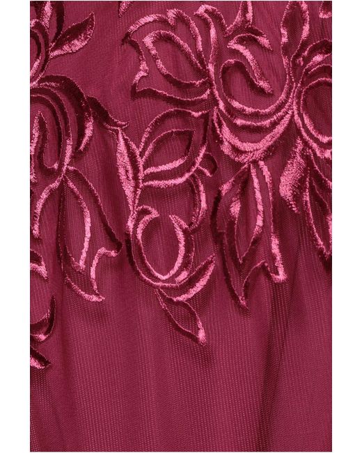 Goddiva Lace Flutter Sleeve Embroidered Mesh A Line Maxi Dress