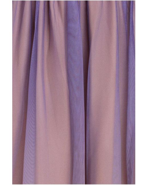 Goddiva Purple Sleeveless Ombre Pleated A-Line Maxi Dress