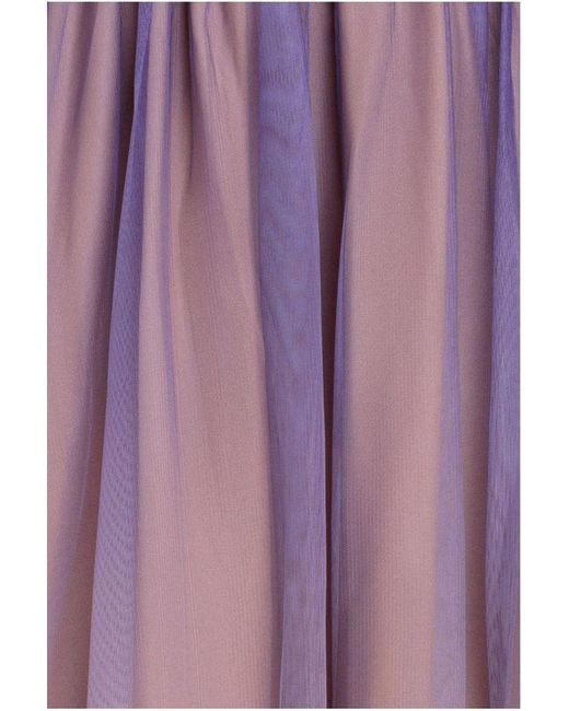 Goddiva Purple Sleeveless Ombre Pleated A-Line Maxi Dress