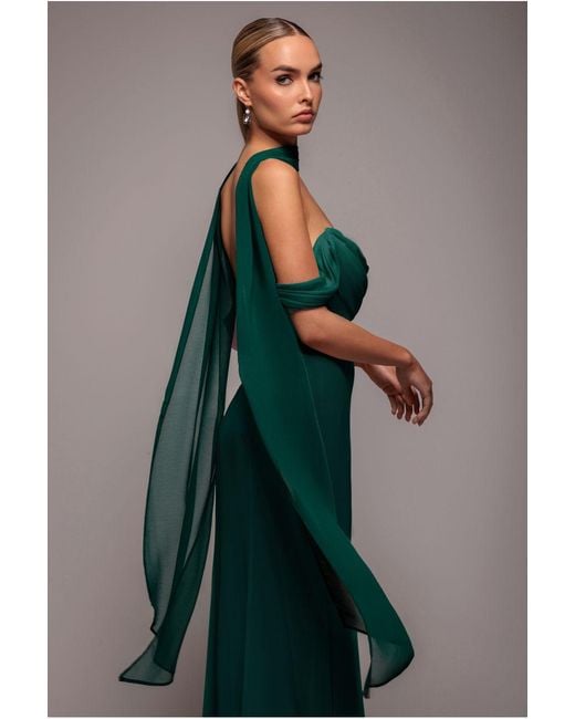 Goddiva Green Chiffon Scarf