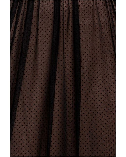 Goddiva Black Sleeveless Pleated Dobby Mesh Corsage Maxi Dress