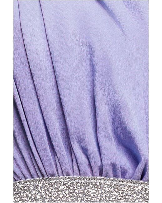 Goddiva Purple Chiffon Maxi With Embellished Belt