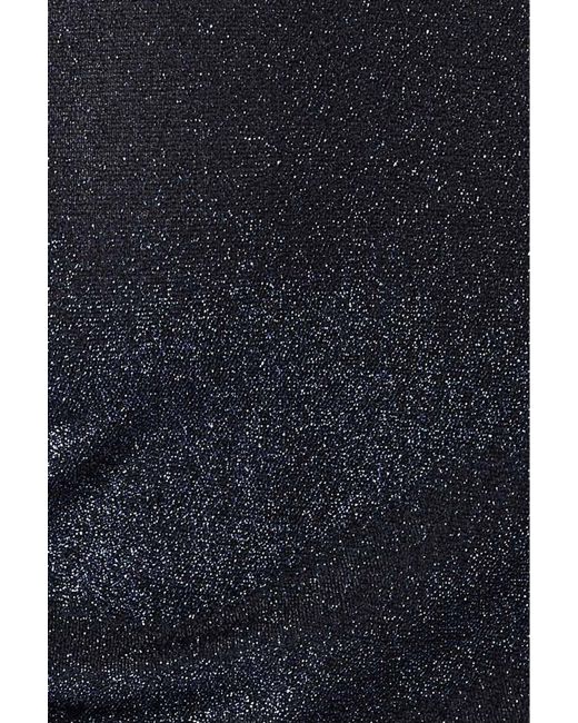 Goddiva Black Cold Shoulder Lurex Maxi With Thigh Split