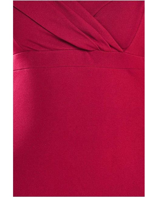 Goddiva Red Front Wrap Off The Shoulder Maxi Dress