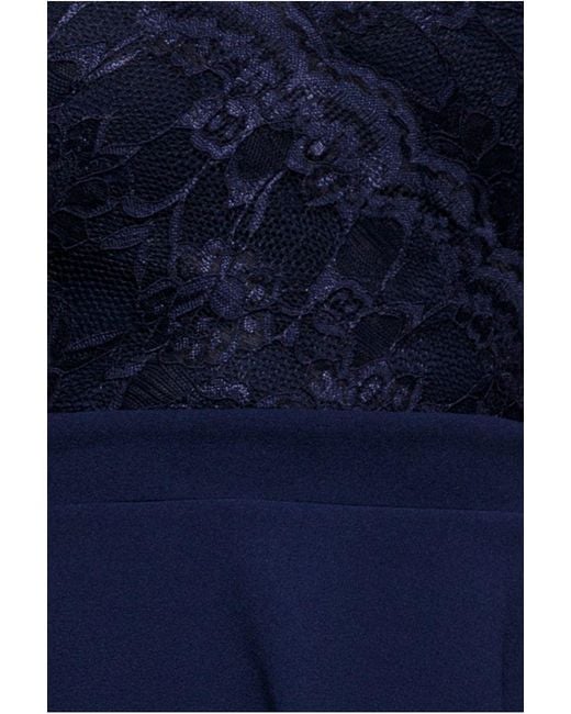 Goddiva Blue Off The Shoulder Lace Skater Mini Dress