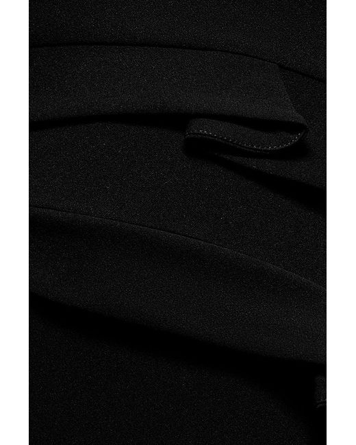 Goddiva Black Scuba Crepe Side Neck Bodycon Midi Dress