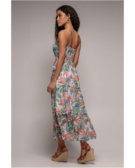 City Goddess Multicolor Bandeau Printed Maxi