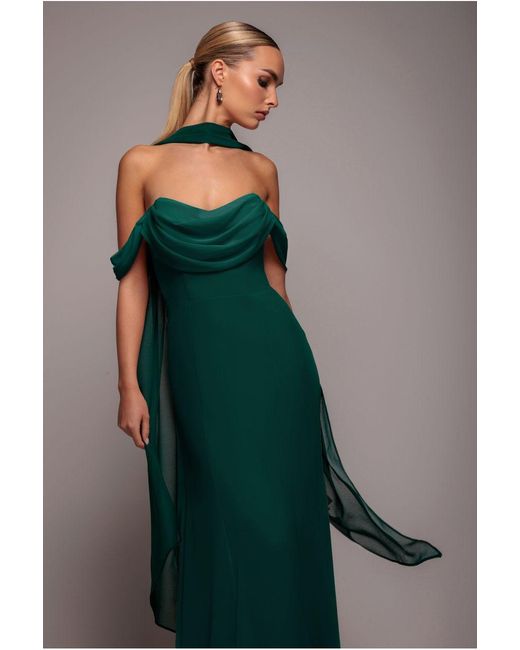 Goddiva Green Chiffon Scarf