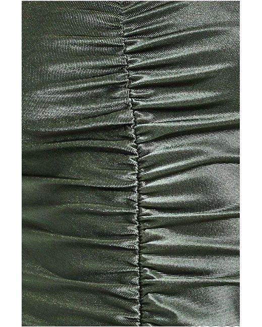 Goddiva Green Off The Shoulder Ruched Mini
