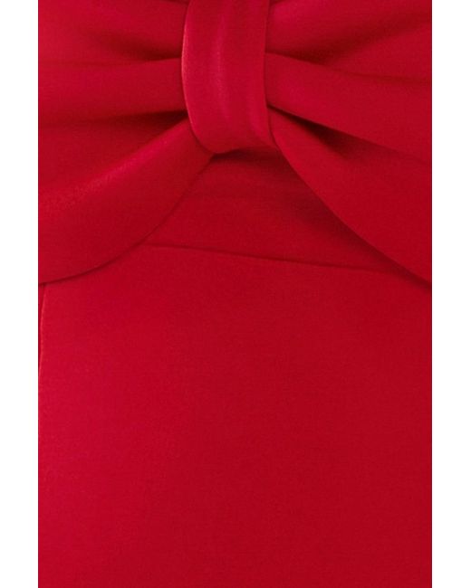Goddiva Red Bow Off The Shoulder A Line Midi Dress