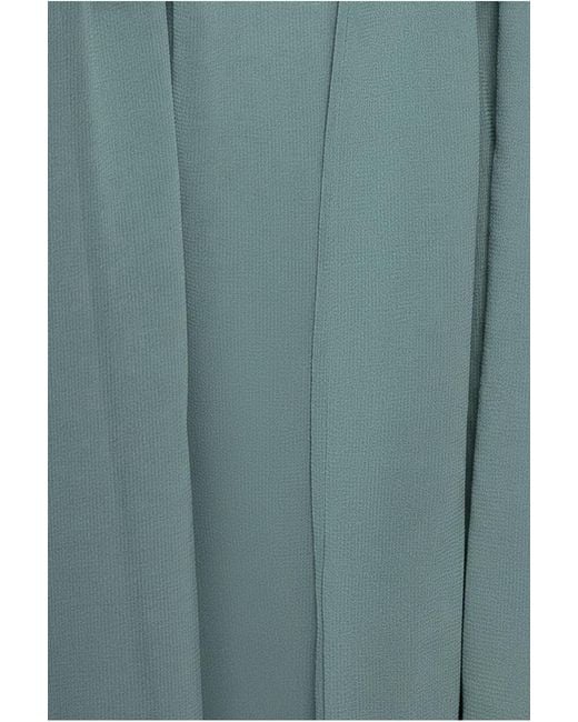 Goddiva Blue Sustainable Flutter Sleeve Chiffon Wrap Midi Dress