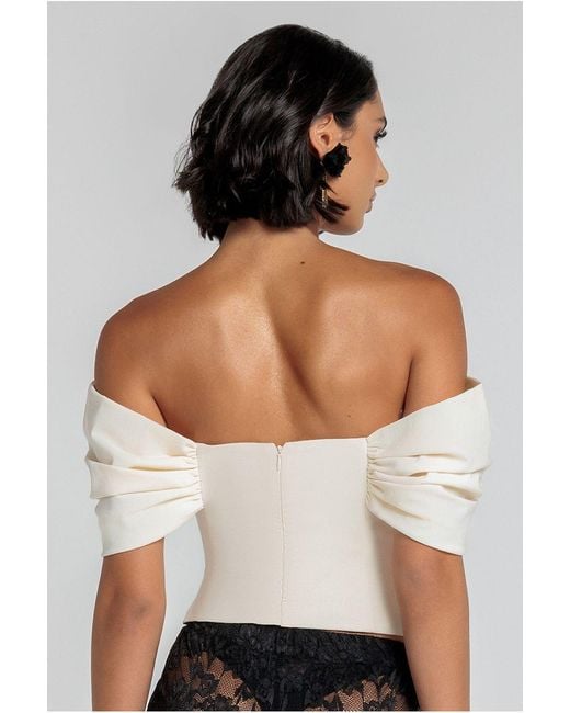 Goddiva Brown Bardot Corset Top