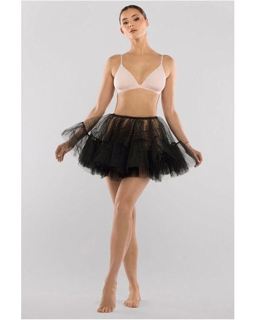 Goddiva Black Tulle Lining Mini Skirt