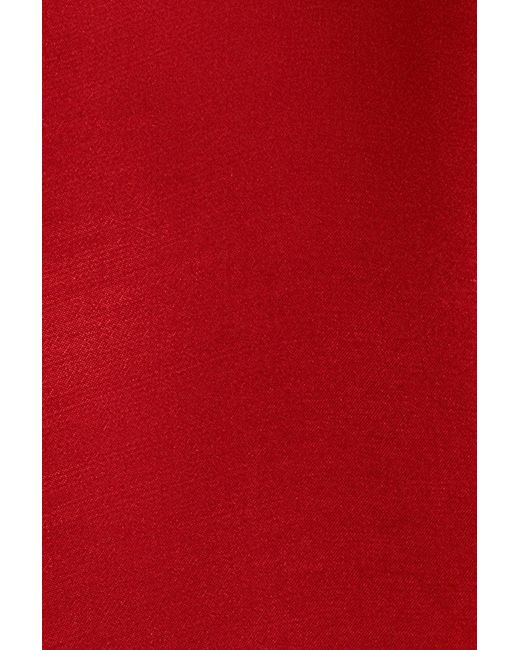 Goddiva Red Satin Viscose Front Buttoned Dipped Hem Midi