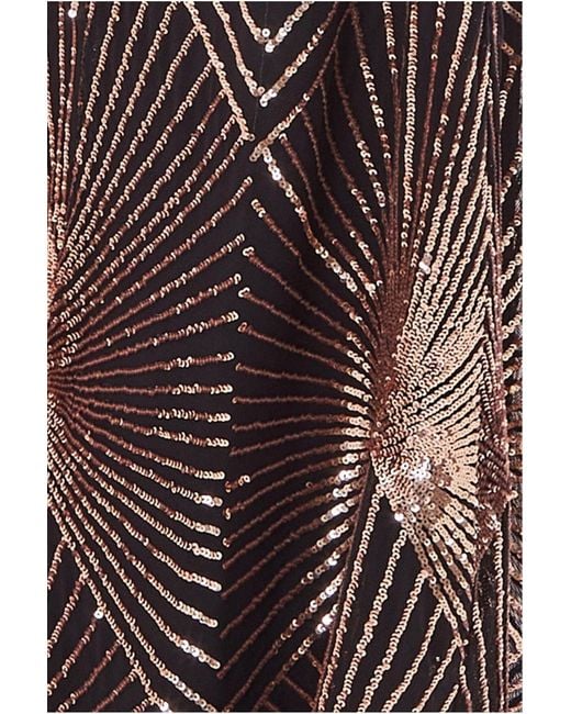 Goddiva Multicolor Maternity Starburst Sequin Maxi Rose Gold