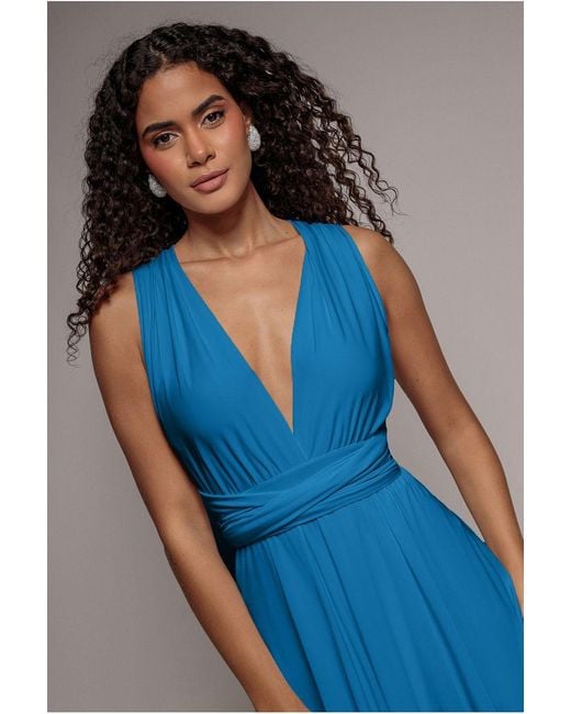 Goddiva Blue Multiway Mini Dress