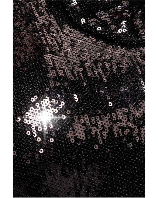 Goddiva Black Liquid Sequin Halterneck Mini Dress With Corsage