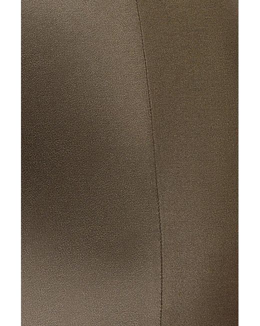 Goddiva Brown Faux Leather Cut Out Maxi Dress