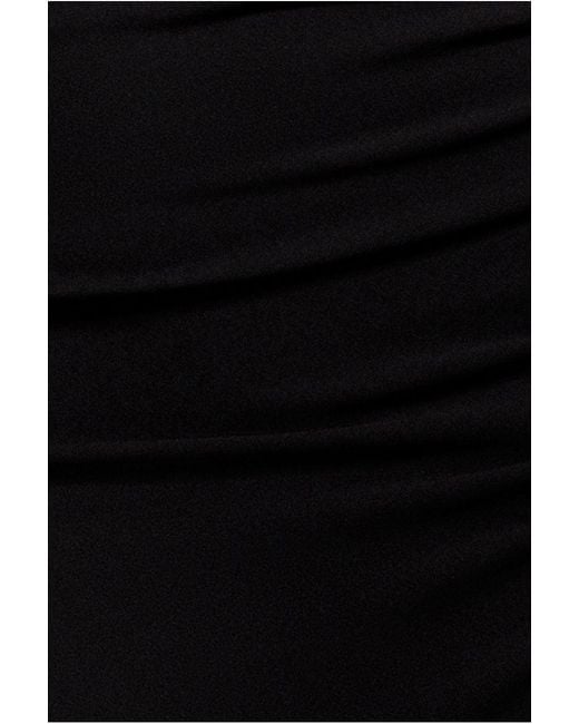 Goddiva Blue Pleated One Shoulder Bardot Fit And Flare Maxi Dress
