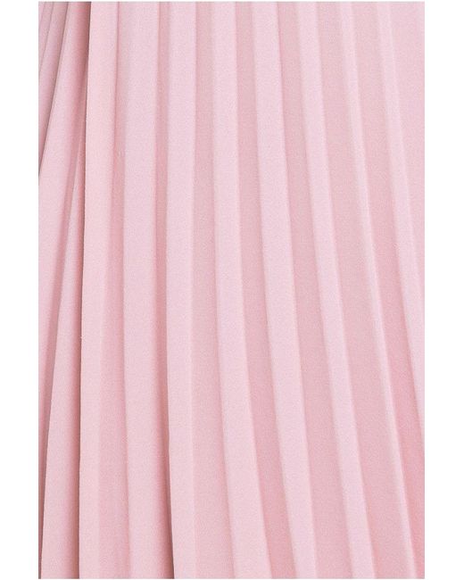 Goddiva Pink Embroidered Top Chiffon Pleated Midi