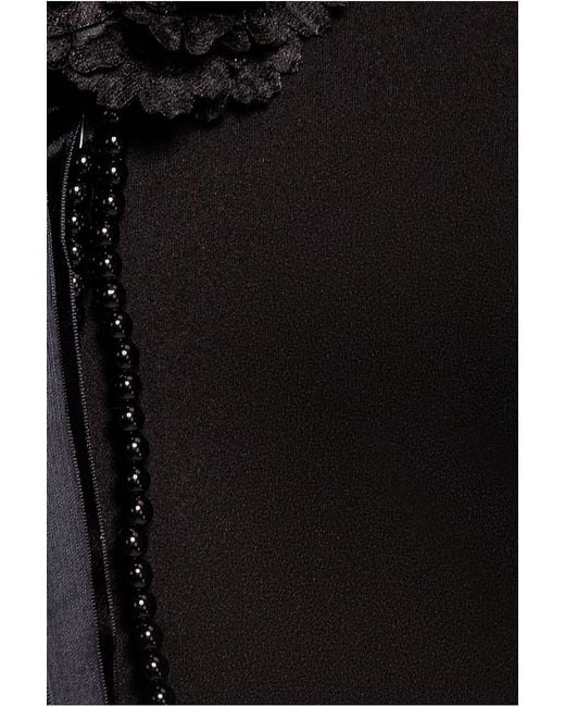 Goddiva Black Racer Neck Corsage Scuba Maxi