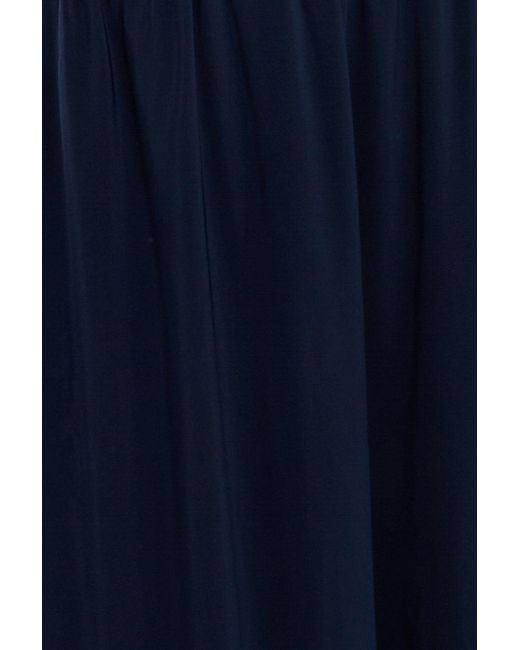 Goddiva Blue Compact Crepe Lace Up Corset With Side Split Jersey Maxi Skirt & Scarf