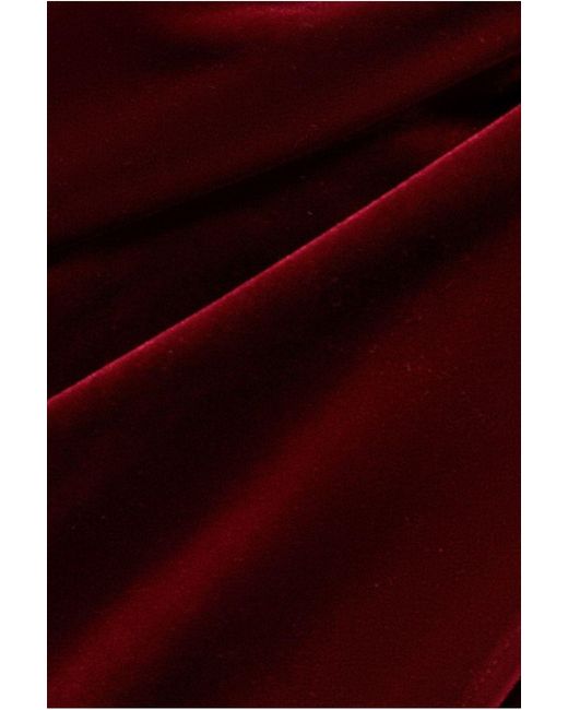 Goddiva Draped Shoulder Velvet Corset Maxi Dress in Red | Lyst UK