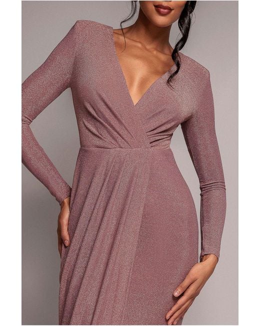 Goddiva Multicolor Front Crossover Lurex Split Maxi