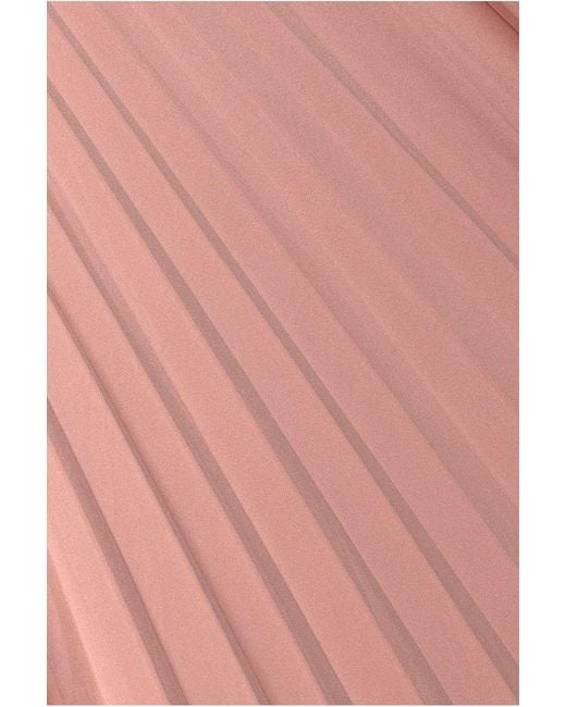 Goddiva Pink Plunge Neck Long Sleeve A Line Maxi Dress