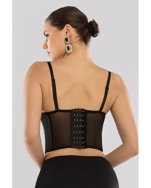 Goddiva Black Sequin Corset