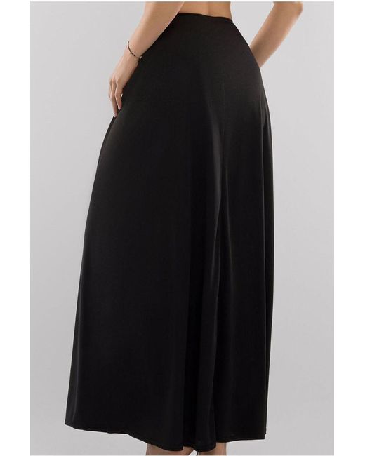Goddiva Black Jersey Lining Maxi Skirt