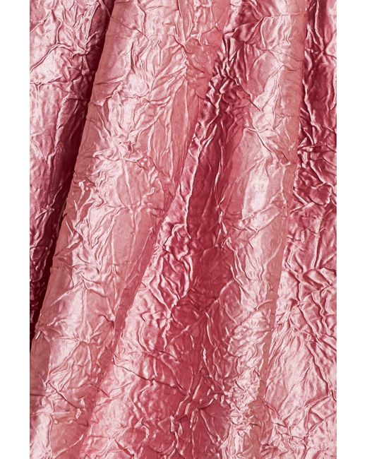 Goddiva Pink Crushed Satin Sleeveless A Line Midi Dress