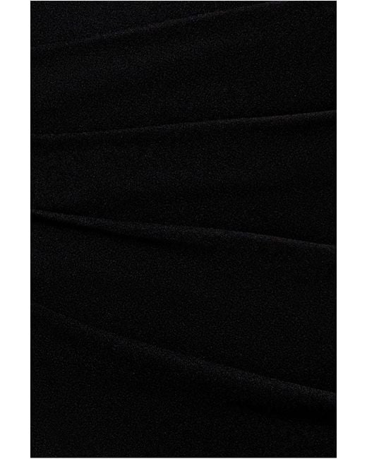 Goddiva Black One Shoulder Cape Sleeve Maxi Dress
