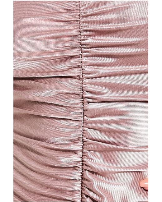 Goddiva Multicolor Off The Shoulder Ruched Mini