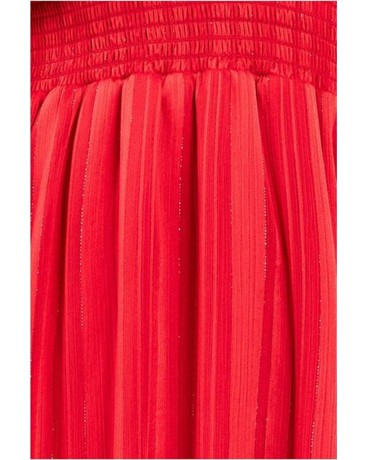 Goddiva Red Keyhole High Neck Flutter Sleeve Maxi