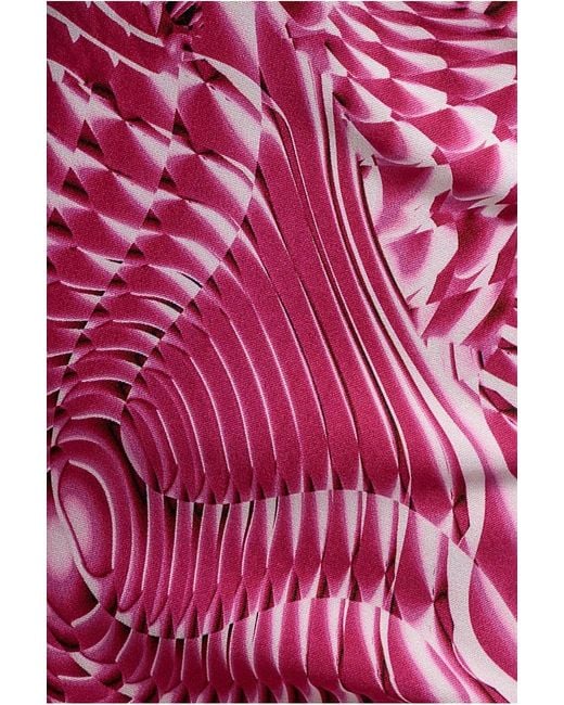 Goddiva Pink Abstract Bandeau Bodycon Midi Dress